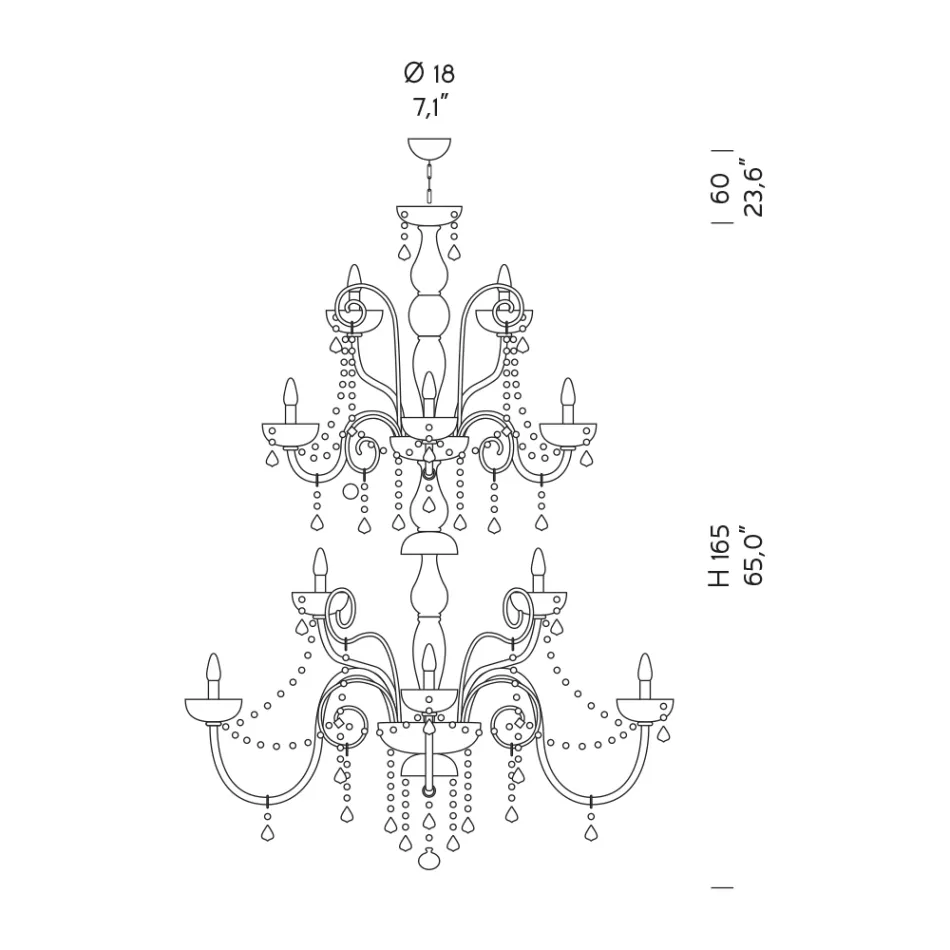 Classic Chandelier 36 Lights in Venice Glass Made in Italy - Florentine Viadurini