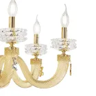 Classic 6 Lights Chandelier in Italian Luxury Handcrafted Glass - Saline Viadurini