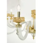 Classic 6 Lights Chandelier in Italian Luxury Handcrafted Glass - Saline Viadurini