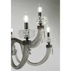 Classic 6 Lights Chandelier in Italian Luxury Handcrafted Glass - Saline Viadurini