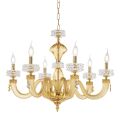 Classic 6 Lights Chandelier in Italian Luxury Handcrafted Glass - Saline