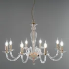 Classic Chandelier 8 Lights in Handmade Italian Glass and Metal - Oliver Viadurini