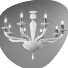 Classic 8 Lights Handmade Glass Rigaton and Metal Chandelier - Fievole Viadurini