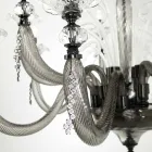 Classic Chandelier 8 Lights Blown Glass Floral Details - Bluminda Viadurini