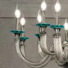 Classic 8 Lights Chandelier in Artisan Glass and Crystals - Magrena Viadurini