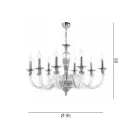 Classic 8 Lights Chandelier in Artisan Glass and Crystals - Magrena Viadurini