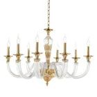 Classic 8 Lights Chandelier in Artisan Glass and Crystals - Magrena Viadurini