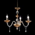 Classic design 3 lights chandelier made of glass and crystal Belle