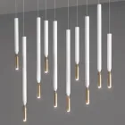 Chandelier with 10 LED Lights in Painted Metal and Adjustable Cables - Larch Viadurini