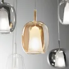 Chandelier with 12 Lights in Glass and Transparent Wire Made in Italy - Trilly Viadurini