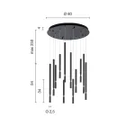 Chandelier with 12 LED Lights in Painted Metal and Adjustable Cables - Larch Viadurini