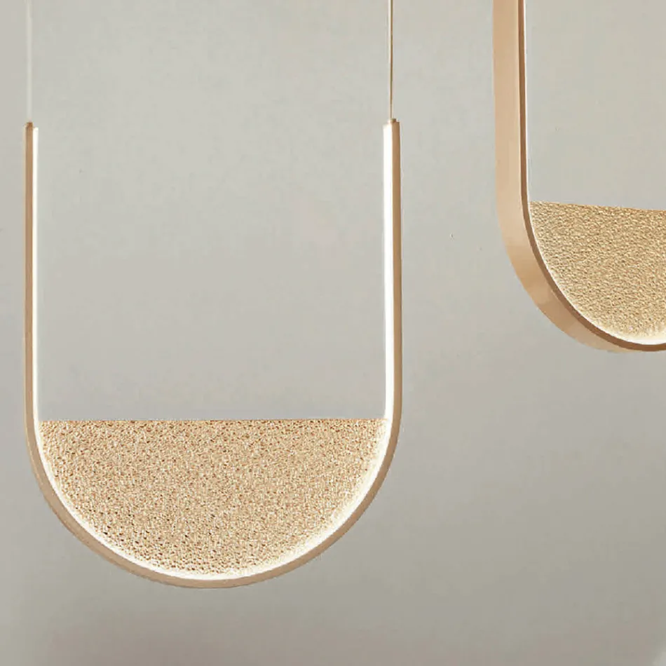 Chandelier with 2 LEDs with Removable Insert in Granulated Glass - Catalpa Viadurini