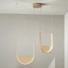 Chandelier with 2 LEDs with Removable Insert in Granulated Glass - Catalpa Viadurini