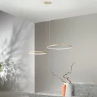 Chandelier with 2 or 3 Horizontal Roronde LED Lights in Painted Metal - Mulberry Viadurini