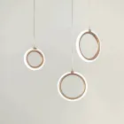 Chandelier with 3 LED Lights in Painted Metal and Optional Glass - Cedar Viadurini