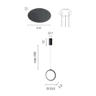 Chandelier with 3 LED Lights in Painted Metal and Optional Glass - Cedar Viadurini