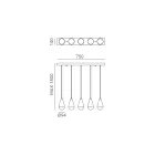 Chandelier with 5 Lights in Iron and Glass Made in Italy - Cloudy Viadurini