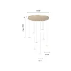 Chandelier with 8 LEDs Covered by Optional Colored Glass and Base in Metal - Beech Viadurini