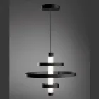 Chandelier with Glass Body and 3 Aluminum Circles - Clara Viadurini