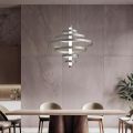 Chandelier with Glass Body and 6 Aluminum Circles - Clara