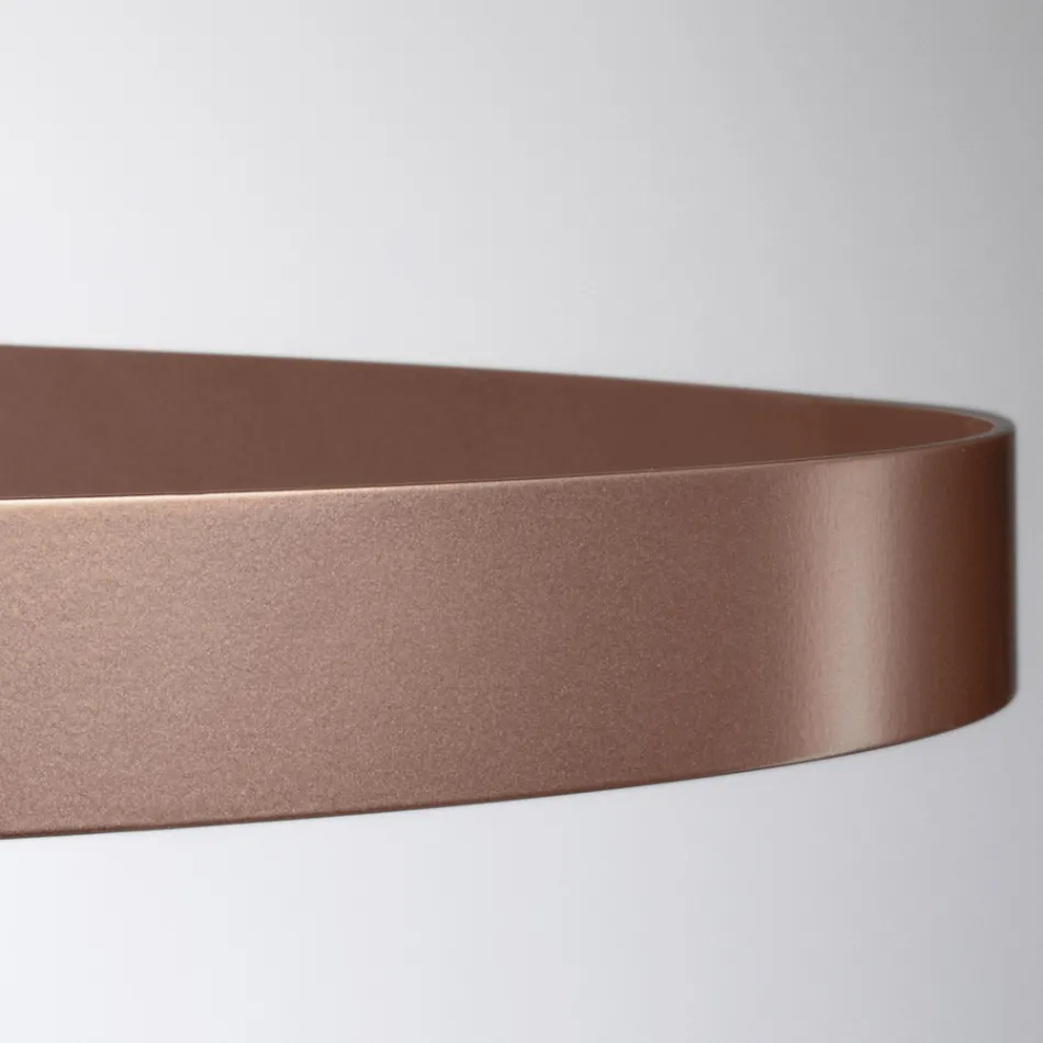 Chandelier with Glass Body and 6 Aluminum Circles - Clara Viadurini