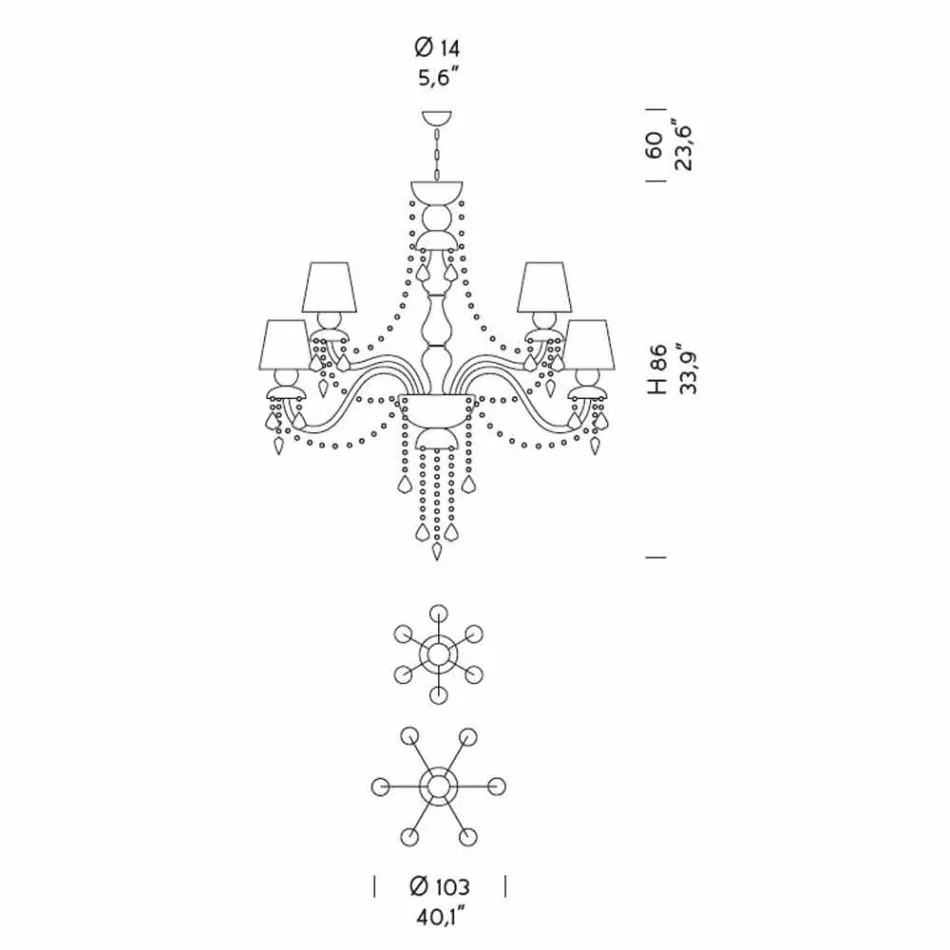Artisan Venetian Glass 12 Lights Chandelier, Made in Italy - Milagros Viadurini