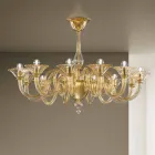 12 Lights Handmade Venetian Glass Chandelier Made in Italy - Margherita Viadurini