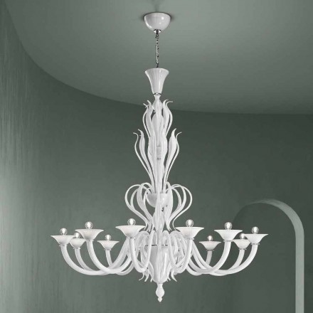 12 Lights Venice Glass Chandelier Handmade in Italy - Agustina Viadurini