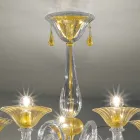 5 Lights Venice Glass Chandelier, Handmade in Italy - Margherita Viadurini