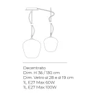 Decentralized Chandelier with Small and Large Glass Lamp Made in Italy - Elisia Viadurini
