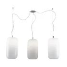 Decentralized Three-Light Venetian Glass Chandelier Made in Italy - Soffio Viadurini