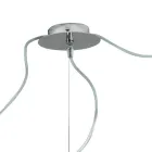 Decentralized Three-Light Venetian Glass Chandelier Made in Italy - Soffio Viadurini