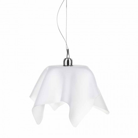 Satin white chandelier with drapery Dafne made in Italy Viadurini