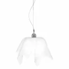 Satin white chandelier with drapery Dafne made in Italy Viadurini