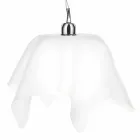 Satin white chandelier with drapery Dafne made in Italy Viadurini
