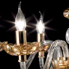 Classic chandelier with 6 lights in glass and crystal Belle Viadurini