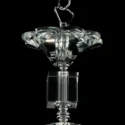 Design glass chandelier with 6 lights in glass and crystal Ivy, made in Italy Viadurini