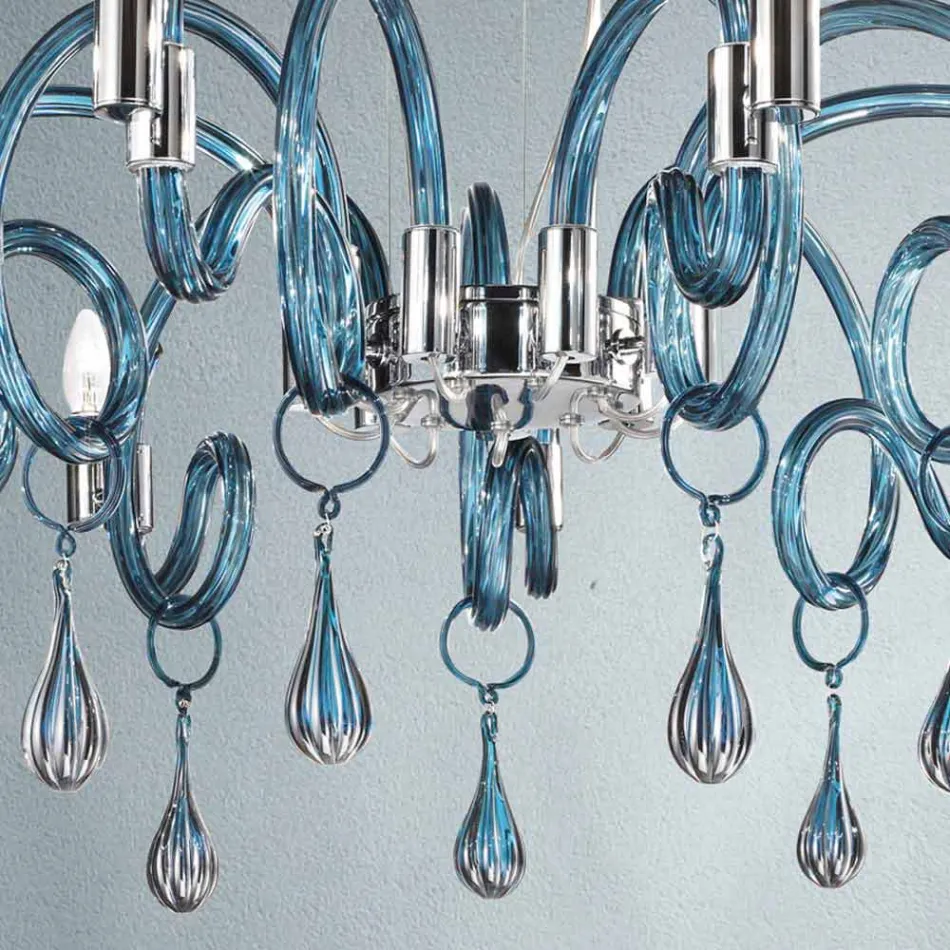 Handmade 9 Light Chandelier in Venetian Glass Made in Italy - Bernadette Viadurini