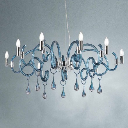 Handmade 9 Light Chandelier in Venetian Glass Made in Italy - Bernadette Viadurini