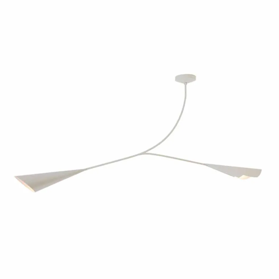 Handmade White Painted Steel Chandelier Made in Italy - Elica Viadurini