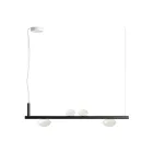 Aluminum Chandelier with White Blown Glass Light - Alma Viadurini