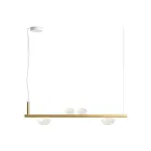 Aluminum Chandelier with White Blown Glass Light - Alma Viadurini