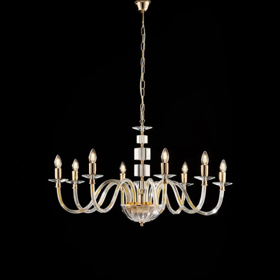 Made in Italy Glass and Rhinestone Chandelier for Interior Decor - Innsbruck Viadurini