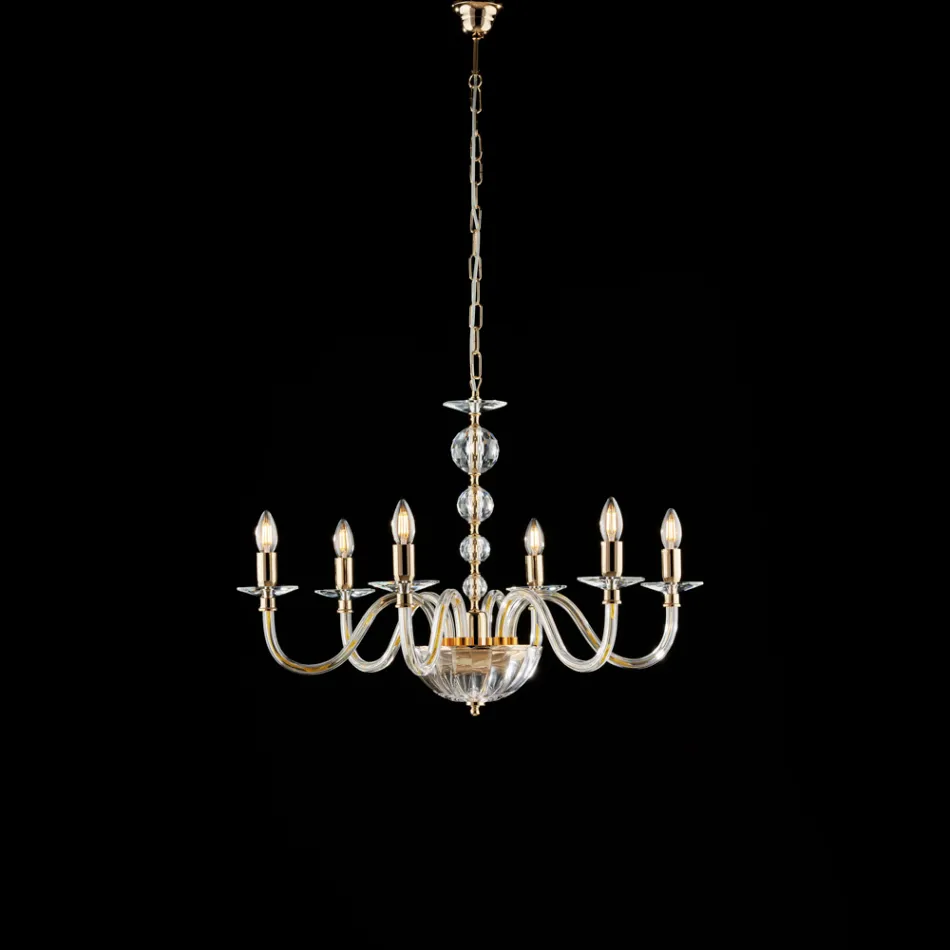 Made in Italy Glass and Rhinestone Chandelier for Interior Decor - Madrid Viadurini