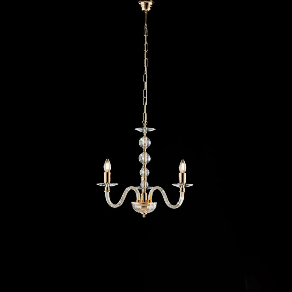 Made in Italy Glass and Rhinestone Chandelier for Interior Decor - Madrid Viadurini