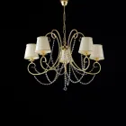 Chrome-Plated Iron Chandelier with Made-in-Italy Lampshades for Interior Decor - Prague Viadurini
