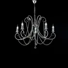 Chrome-Plated Iron Chandelier Made in Italy for Interior Decorating - Prague Viadurini