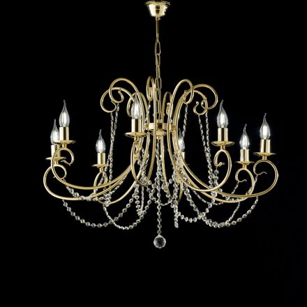 Chrome-Plated Iron Chandelier Made in Italy for Interior Decorating - Prague Viadurini