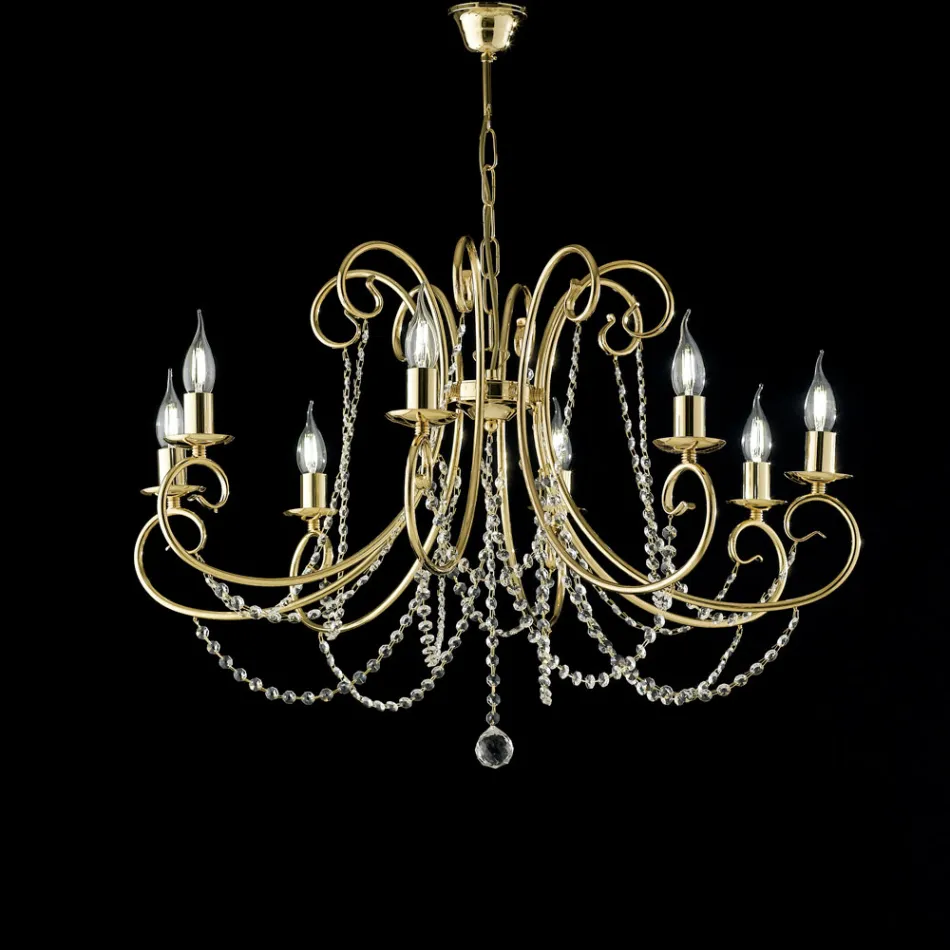 Chrome-Plated Iron Chandelier Made in Italy for Interior Decorating - Prague Viadurini