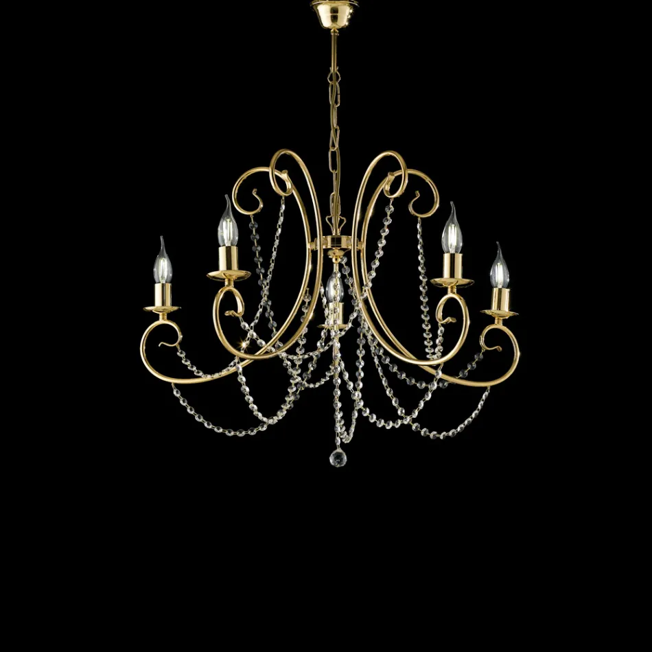 Chrome-Plated Iron Chandelier Made in Italy for Interior Decorating - Prague Viadurini